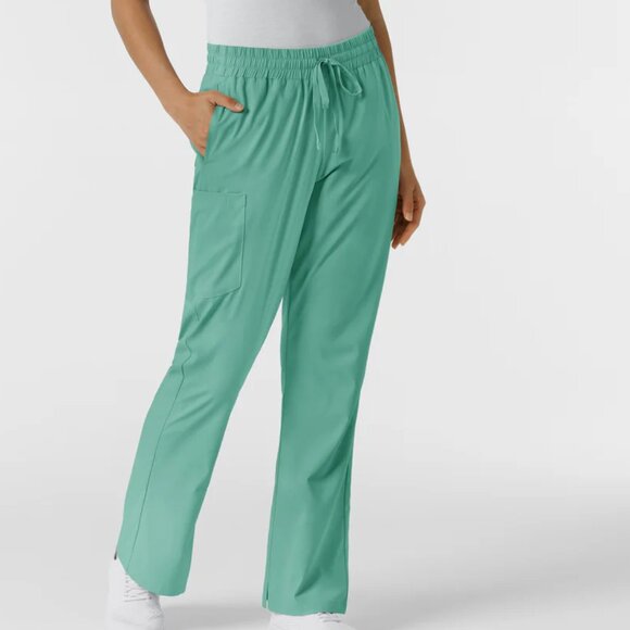Boundless Women's Bootcut Scrub Pant Turquoise LARGE - Picture 4 of 6
